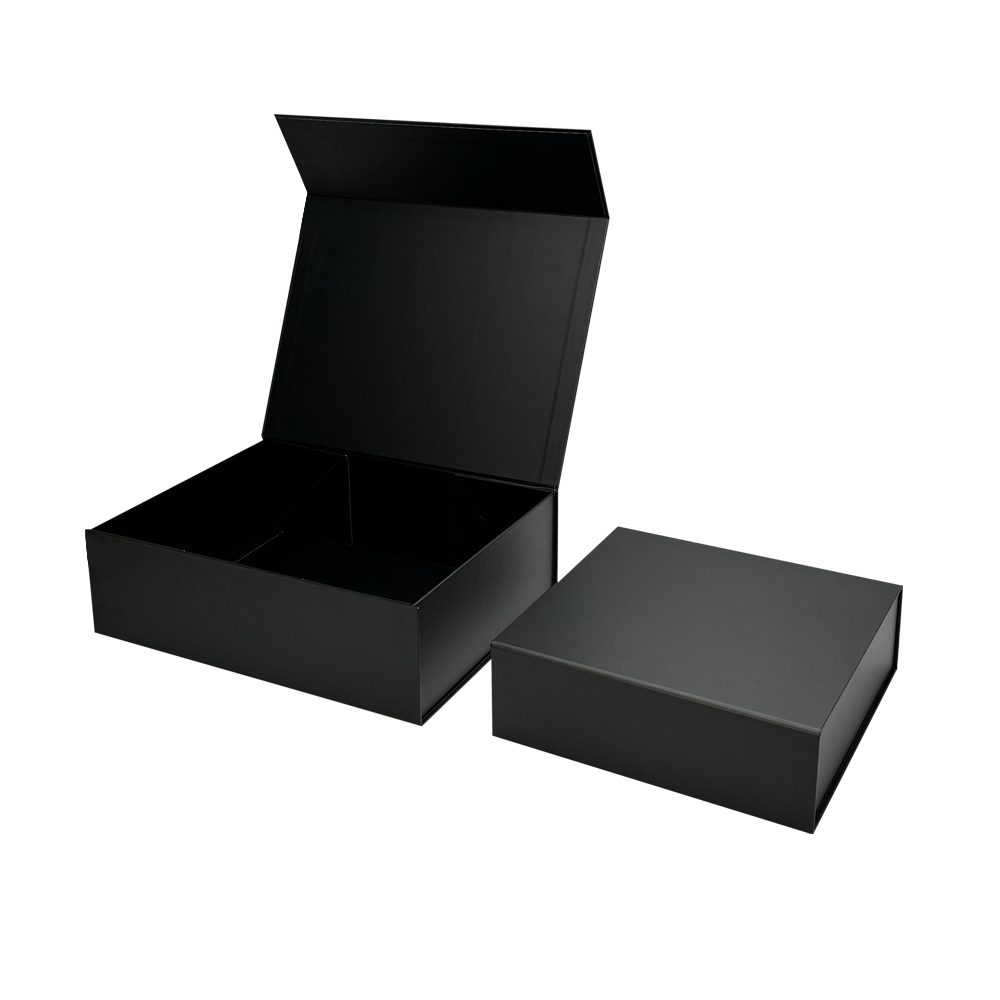 Custom Logo Wholesale Luxury Folding Magnet Clothing Paper Gift Box Packaging With Ribbon Black Magnetic Gift Box
