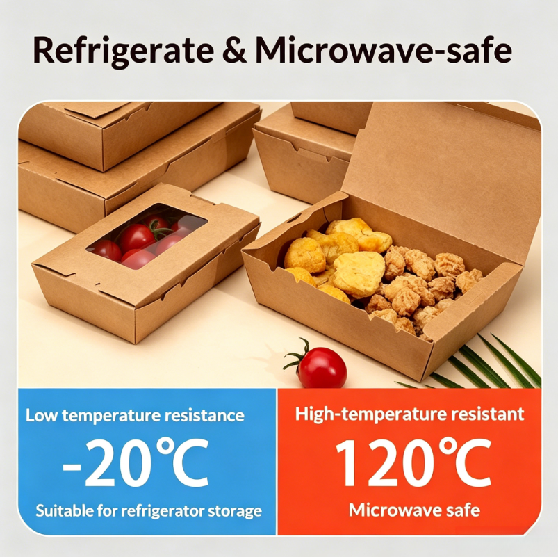 Eco Friendly Biodegradable Food Containers Compostable Takeaway Boxes Kraft Paper Food Box Sustainable Packaging
