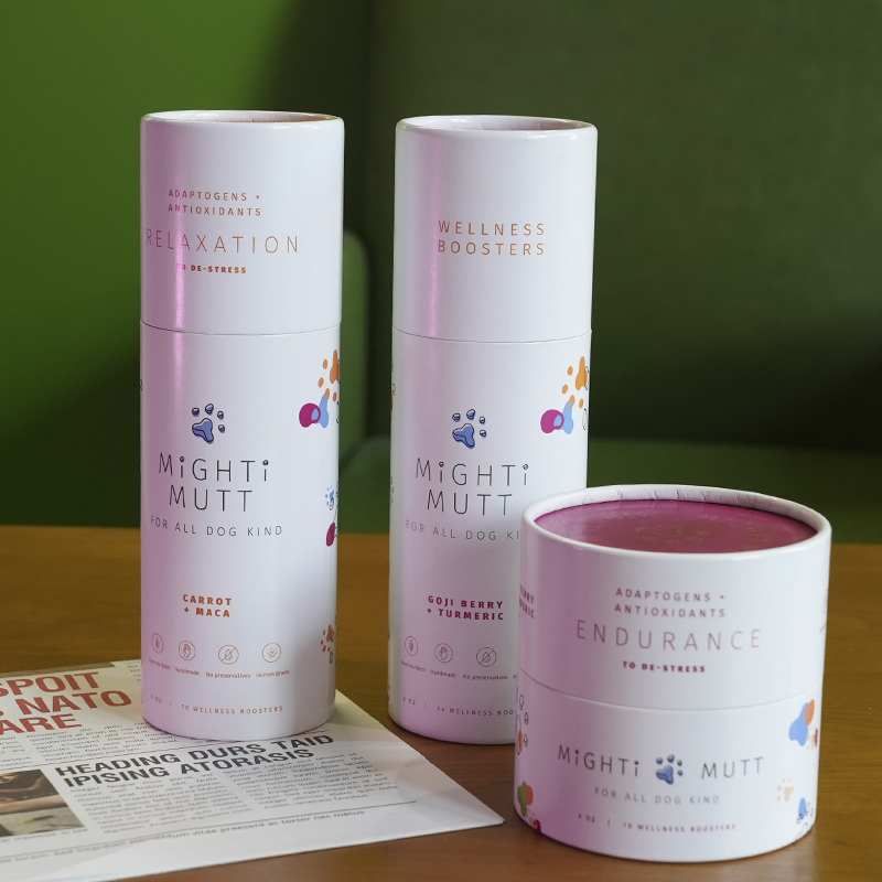 Custom Luxury Dog Shampoo Packaging White Paper Tube Pet Supplies Packaging