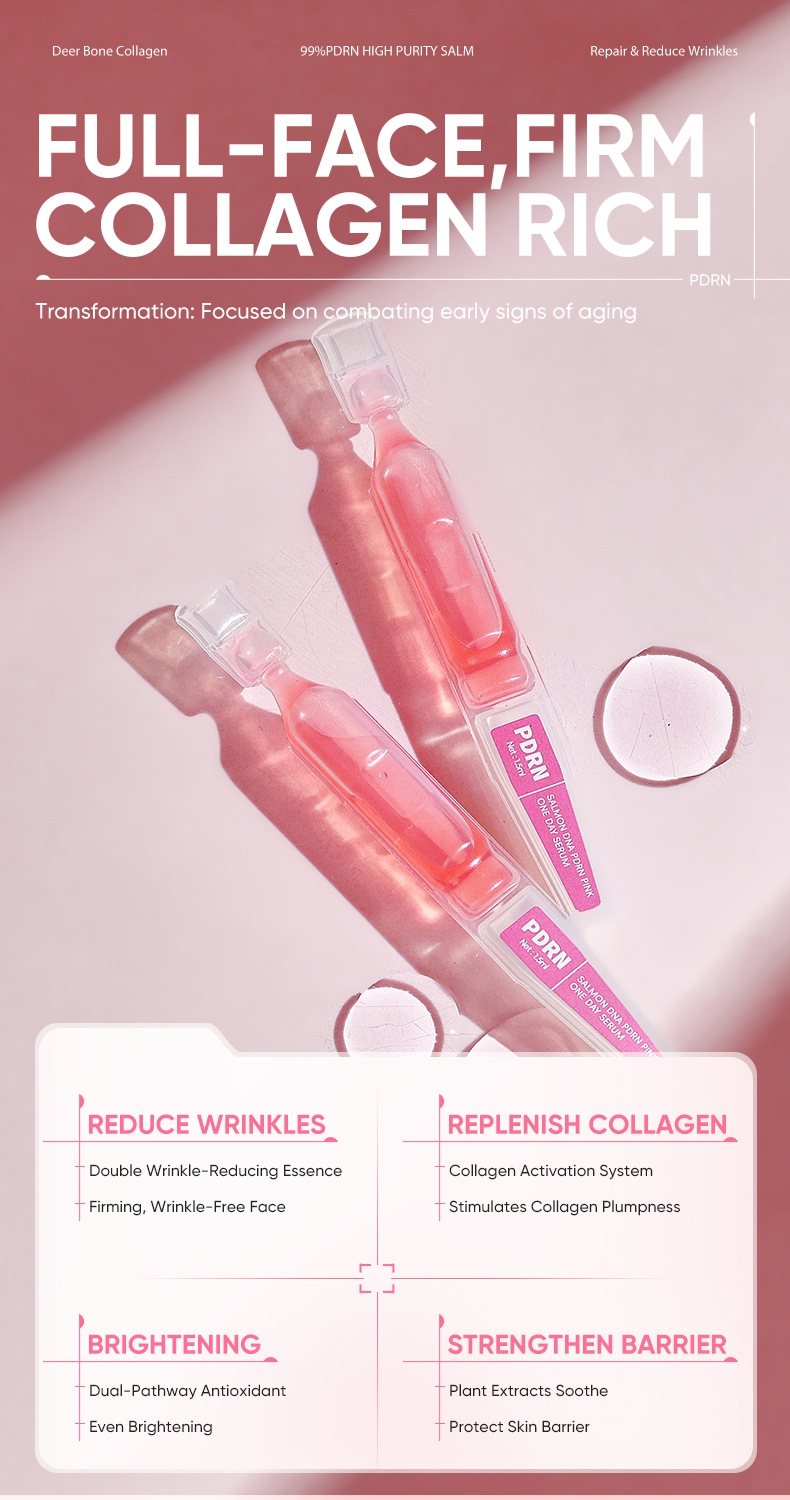 PDRN PINK ONE DAY SERUM Hydrating Ampoule Skin Rejuvenation Essence