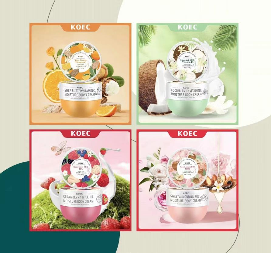 Online Wholesale and Retail Sweet Almond Rose Shea Butter Vitamin C and Vitamin E Coconut Milk Strawberry Milk Face and Body Lotion Cream