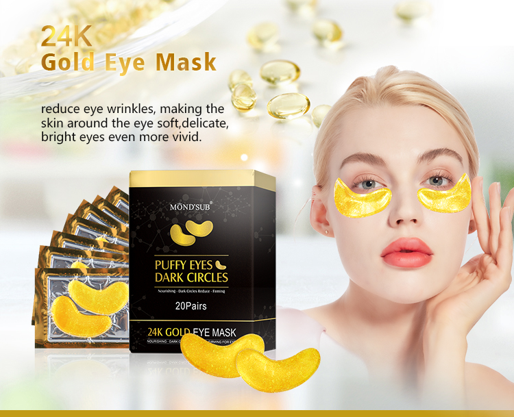 Private Label 24K Golden Collagen Under Eye Patch Eye Mask Gel For Eyes Care Reducing Dark Circles Deep Hydration