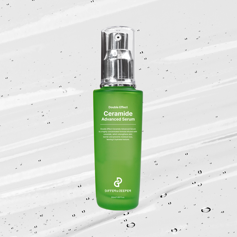 Differ&amp;Deeper Double Effect Ceramide Hyaluronic Acid Advanced Serum 50ml Damaged Skin Barrier Repair Glowing Moisturizer Face