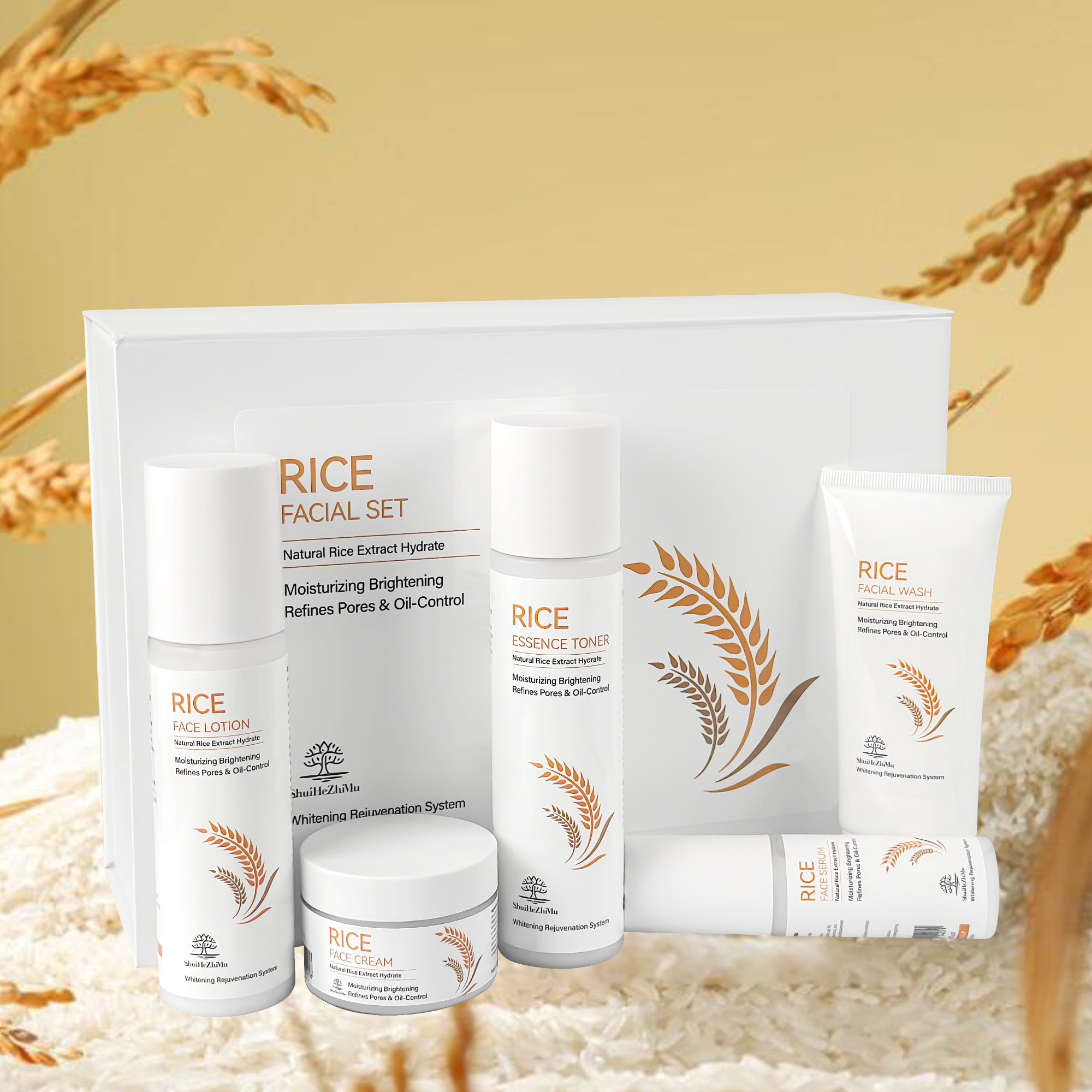 Korean Vegan Facial Rice Skin Care Set 4