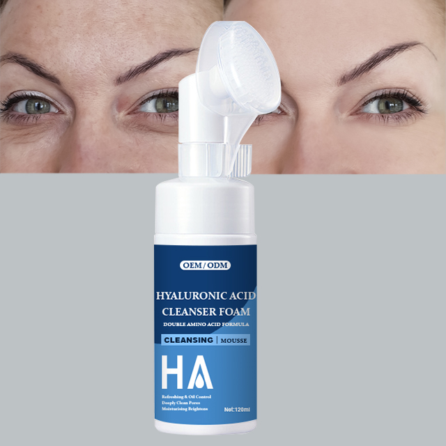OEM Cleanser Hyaluronic Acid Anti Acne Moisturizing Whitening Cleanser Face Skin Care Deep Cleansing Gel Wash Facial Cleanser