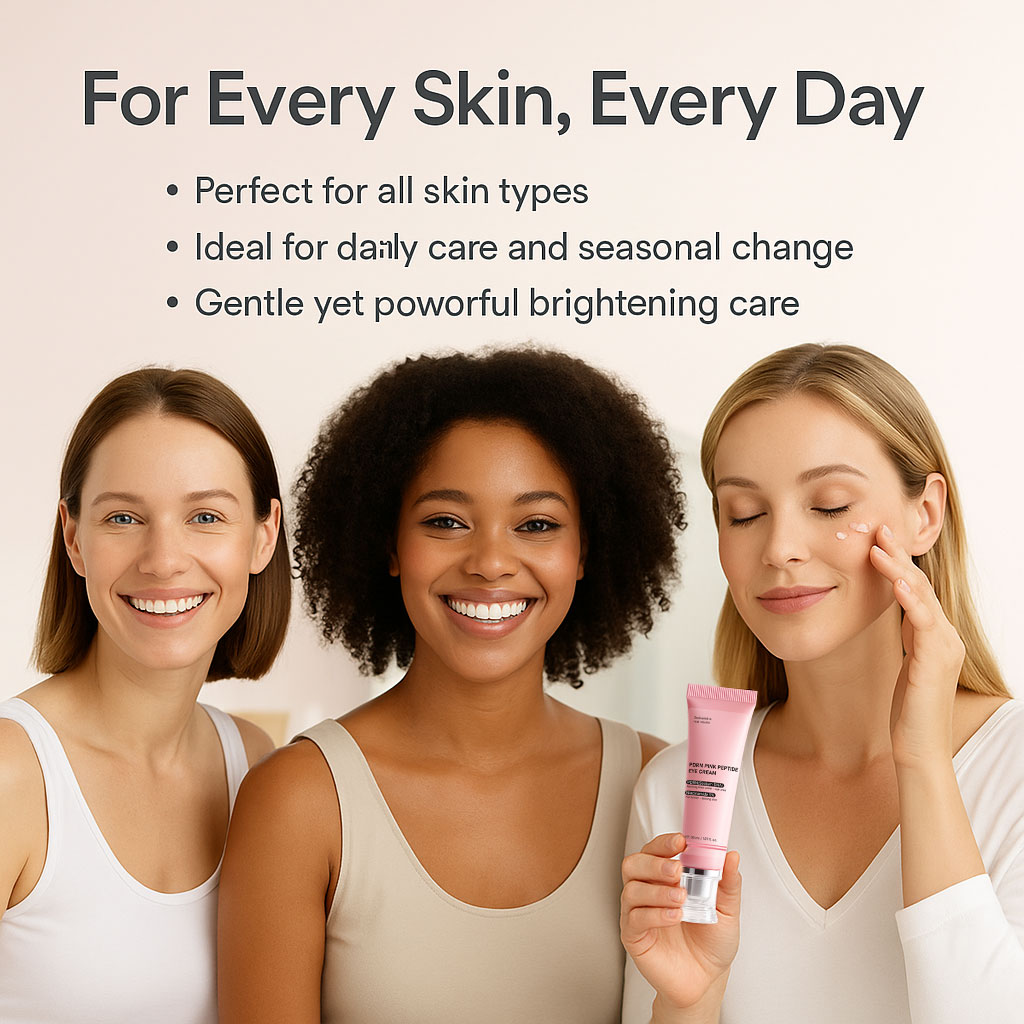OEM Salmon PDRN Pink Peptide Eye Cream Firming Remove Fine Lines Anti Puffiness Dark Circles Under Eye Tightening Cream