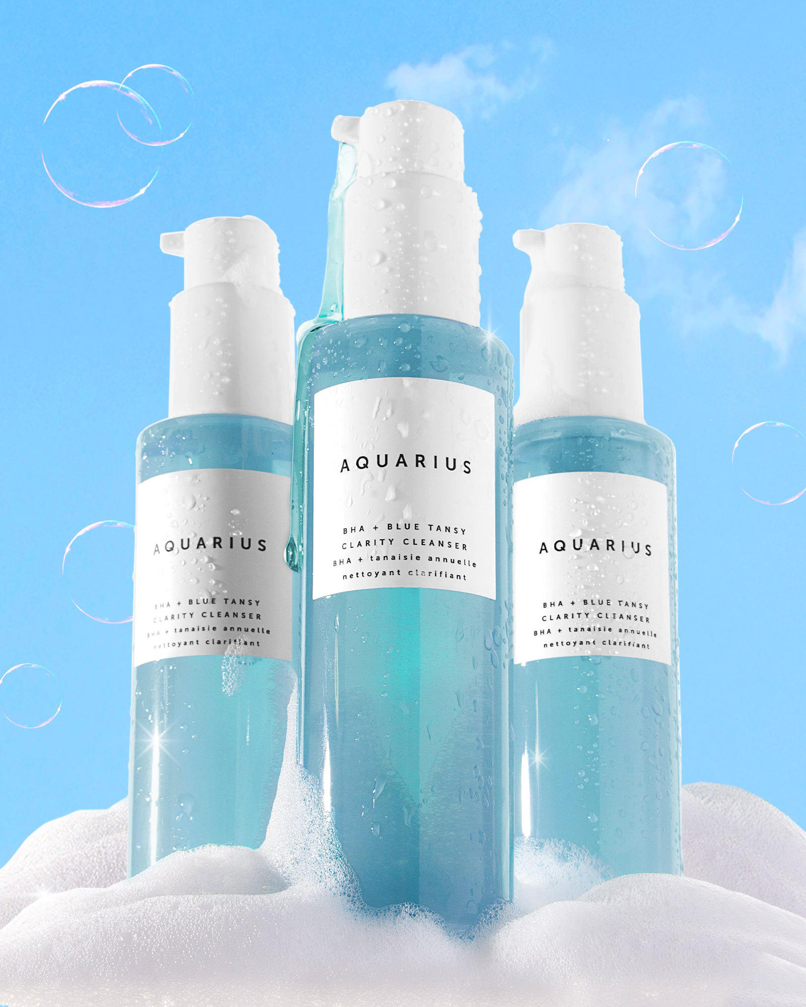 Private Label 100ML Hydrating Pore Purifying Face Wash Facial Cleanser Aquarius BHA + Blue Tansy Clarity Cleanser Gel