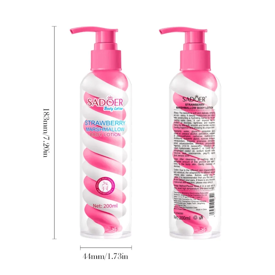 Online Sale 200ml Cotton Candy Body Milk Moisturizing Aroma Niacinamide Avocado Body Lotion with Fragrance Whitening Face Body Cream Lotion