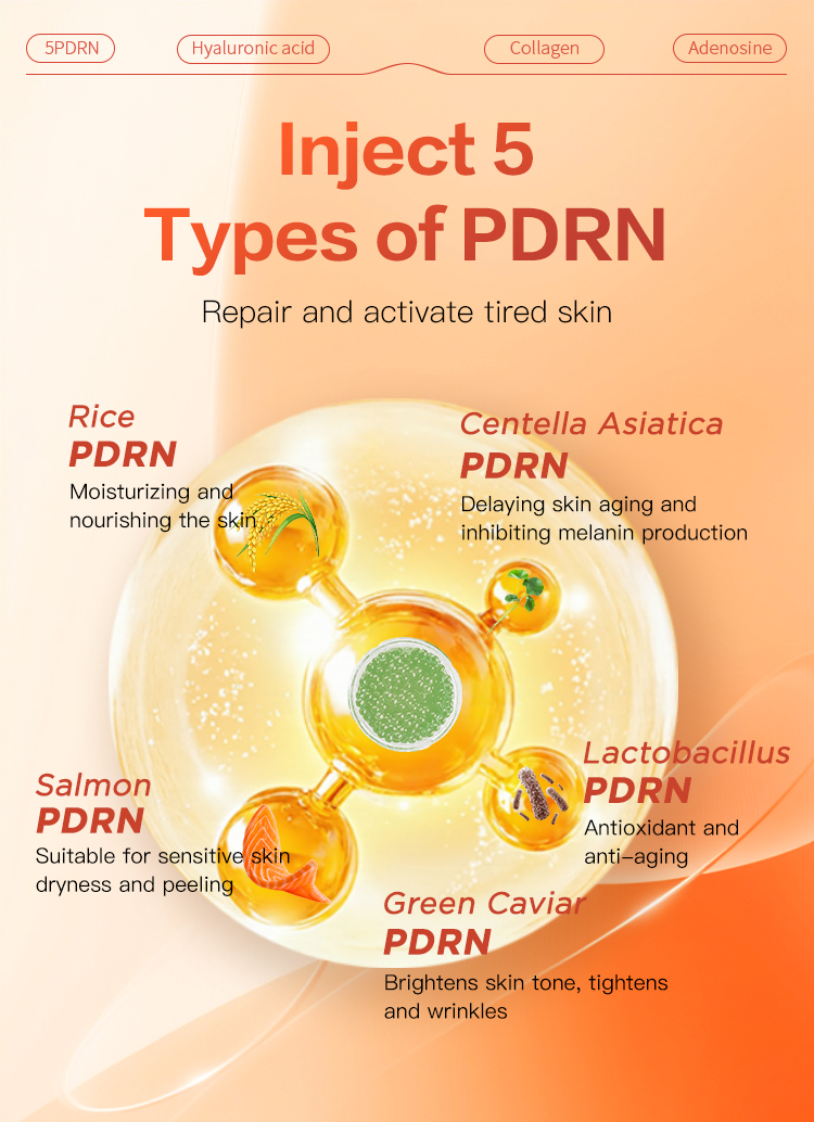 Custom 5PDRN Biological Collagen Face Mask Hyaluronic Acid Adenosine Hydrating Plumping Firming Anti-Aging Sheet Mask