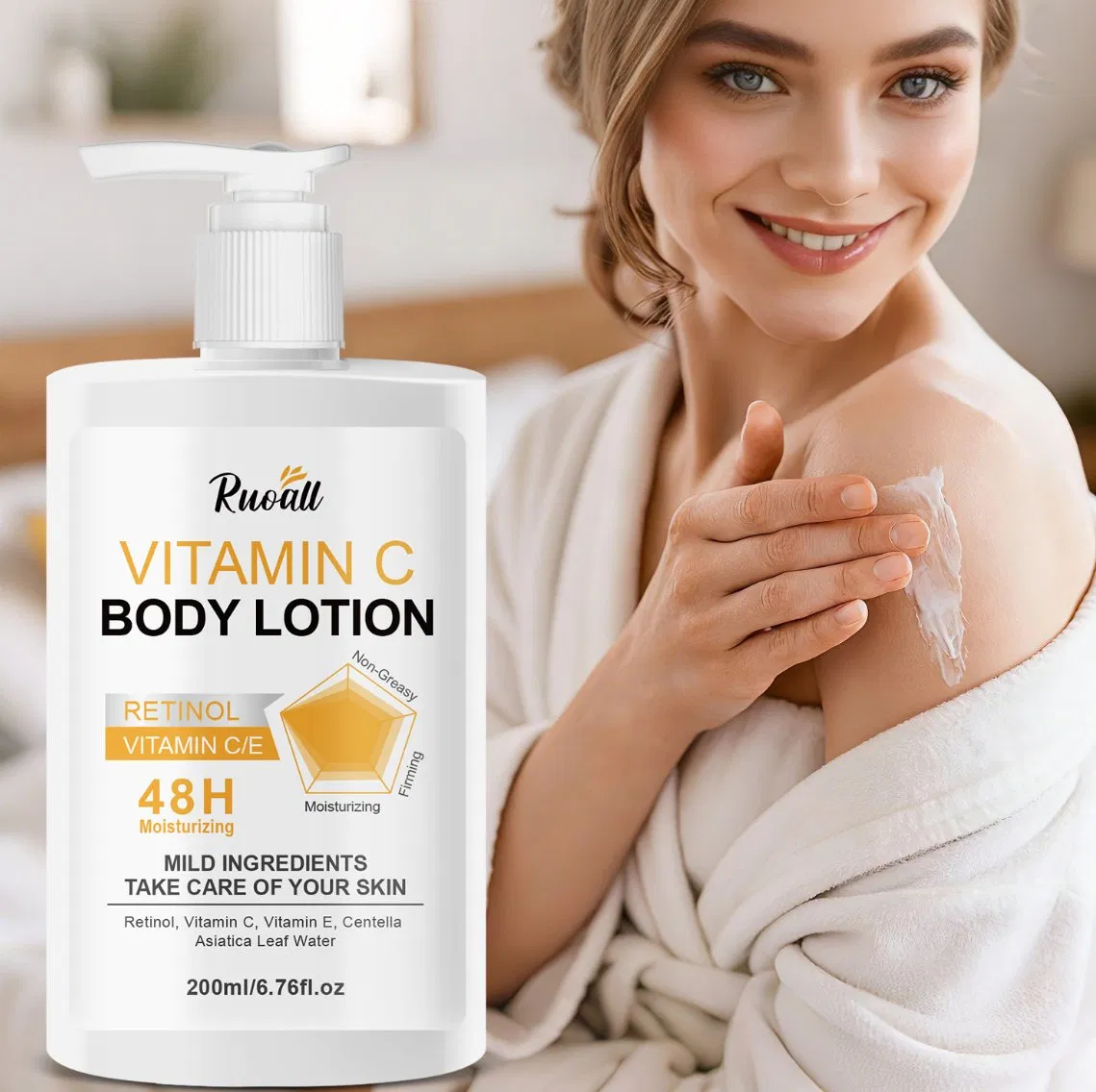 Dry Skin Relief Fast Absorption Non Greasy Formula Vanilla Cashmere Scent 48 Hour Moisturizing Shea Butter and Vitamin C Retinol Body Lotion
