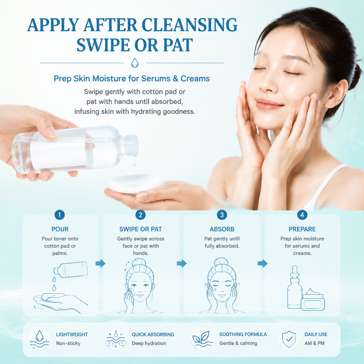 Vegan Organic Luxury Skincare Barrier Repair Deep Moisture Hydrating Soothing Hyaluronic Acid Face Toner for Dry Sensitive Skin
