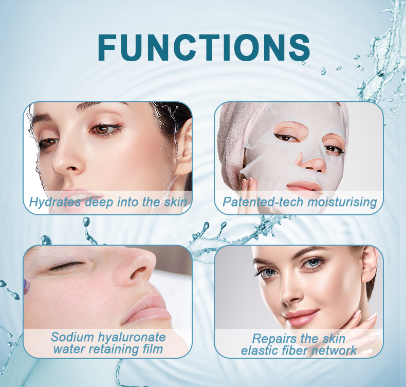 Private Label Hyaluronic Acid Moisturizing Facial Care Mask Sheet Nourishing Facial Sheet for Plumping and Hydrating Skin Care
