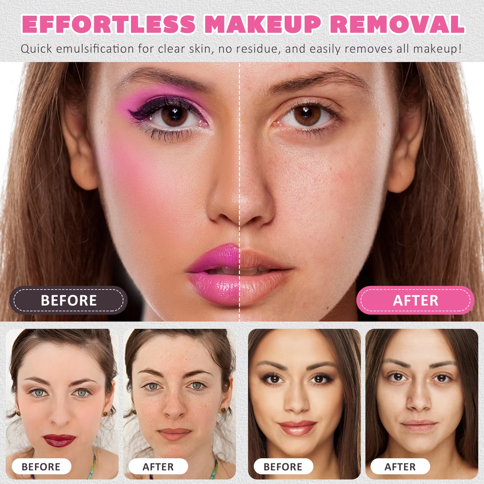 Rotating No Touch Nourishing Makeup Remover Balm Oem&amp;Odm Moisturizing Face Care Vegan Cleansing Balm Makeup Removal Cream
