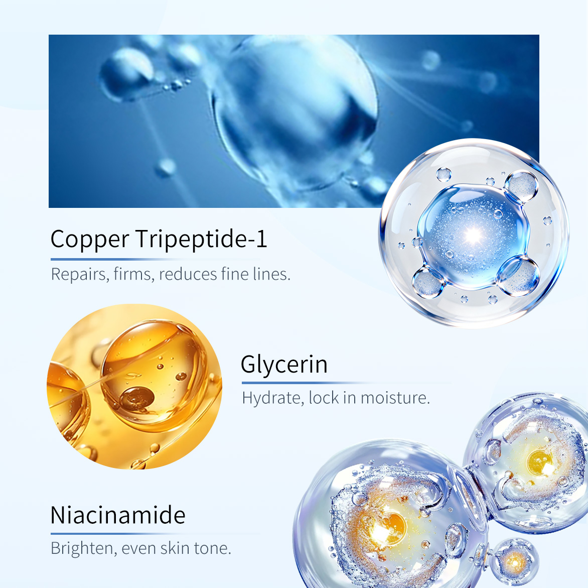 GREENLEM Copper Peptide Face Moisturizer Cream - Anti Aging Anti Wrinkle Night Cream With Hyaluronic Acid