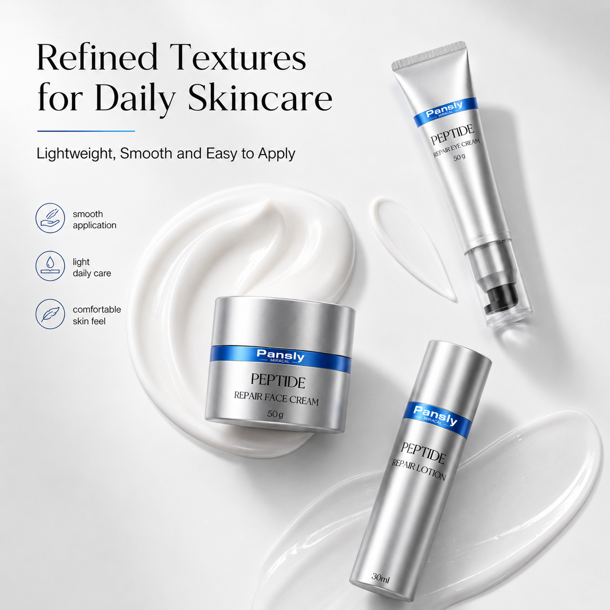Peptide Repair Anti-aging Series Private Label Facial Skin Care Gift Set With Hydrating Toner Lotion Cream And Eye Cream