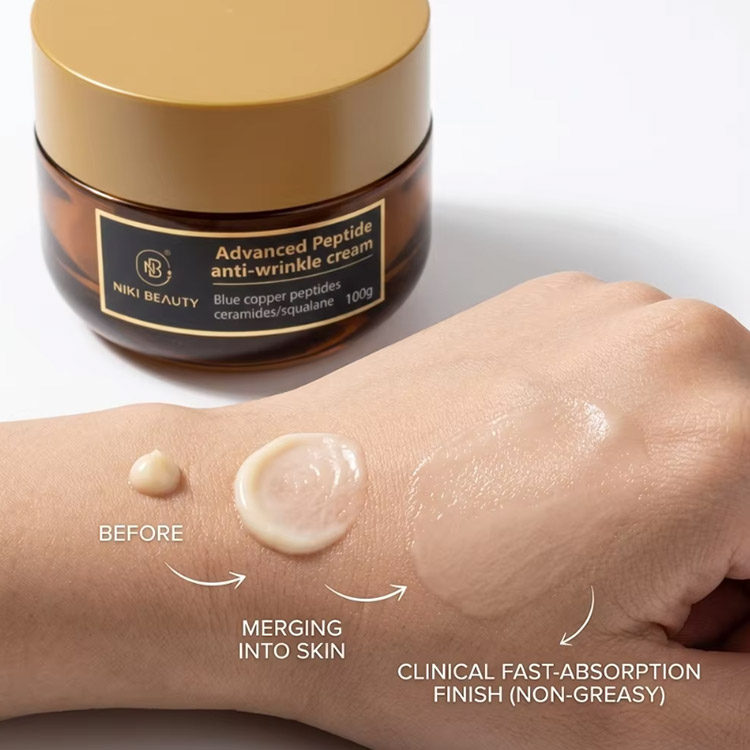 Custom Logo Advanced Blue Copper Peptide Anti Aging Cream With Ceramide Barrier Support for Face Care