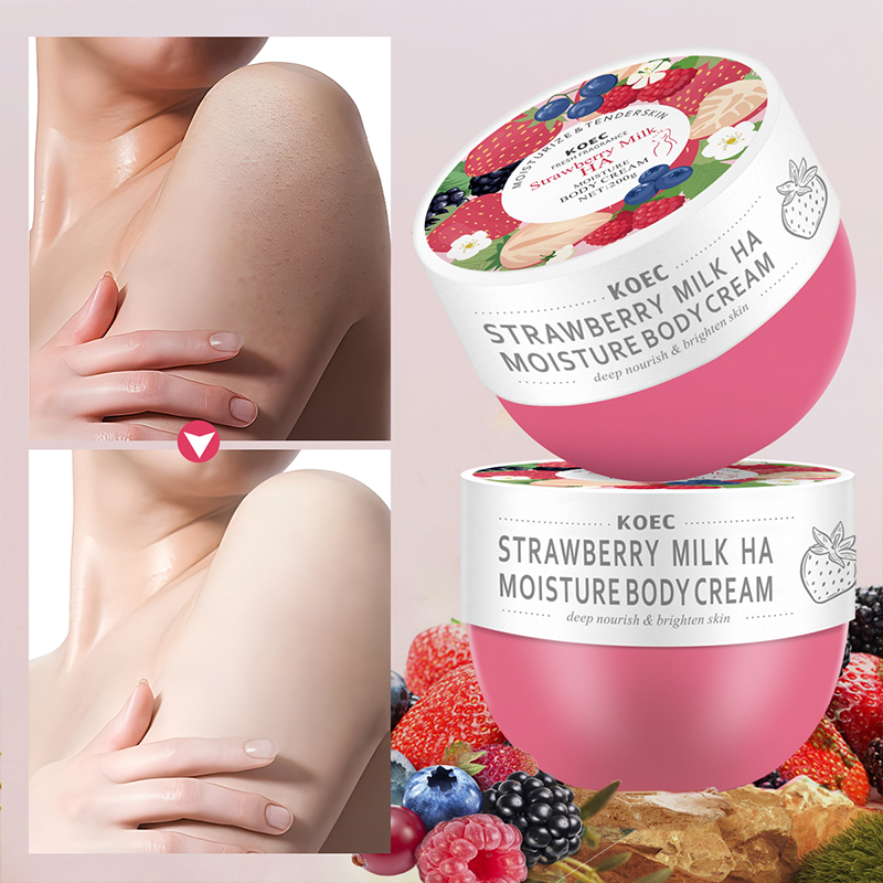 Online Wholesale and Retail Sweet Almond Rose Shea Butter Vitamin C and Vitamin E Coconut Milk Strawberry Milk Face and Body Lotion Cream