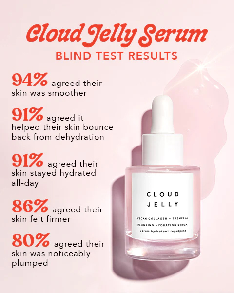Private Label Lightweight Non-Sticky Plumping Hydration Cloud Jelly Pink Anti-Aging Whitening Face Serum for Dry Skin All-Day