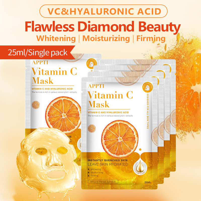 Best New Whitening Facial Mask With Vitamin C Serum And Hyaluronic Acid For Face Filling And Plumping Skin Care Beauty