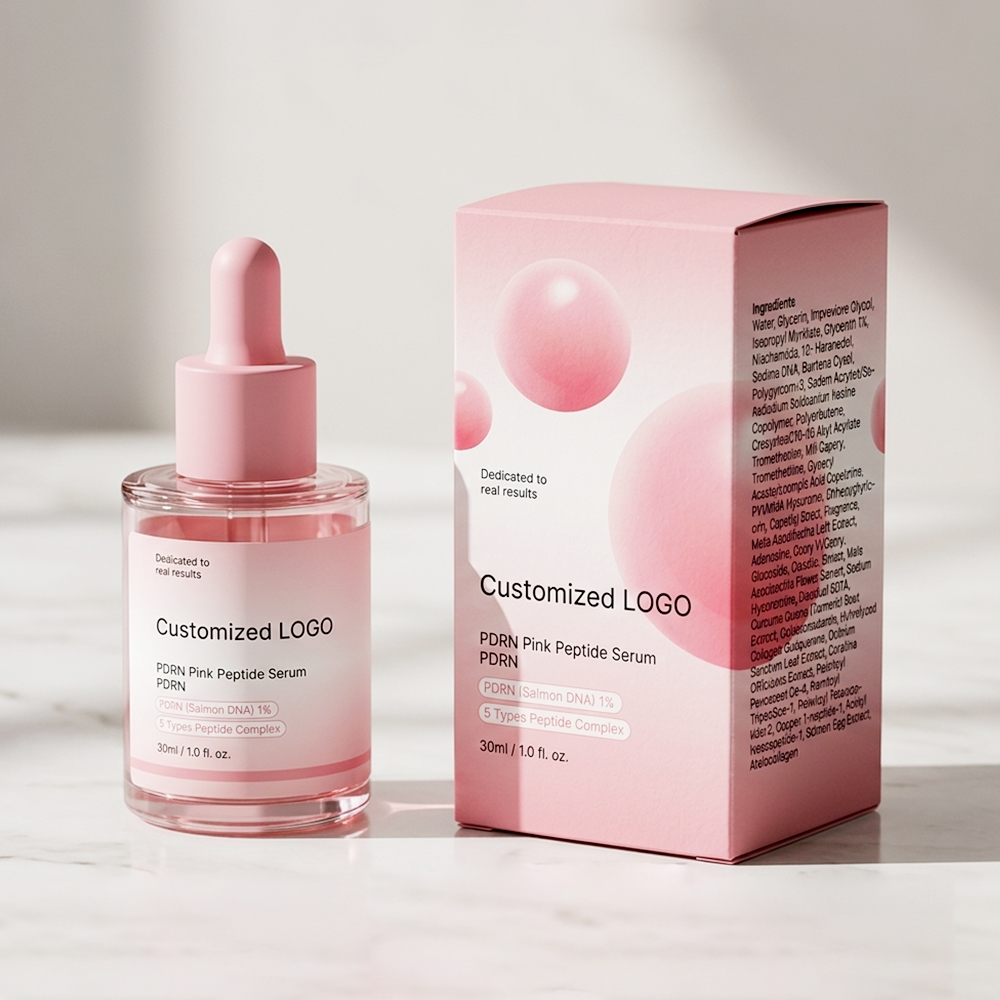 OEM ODM Custom Serum Facial Skin Hydrating Moisturizing PDRN Pink Peptide Serum PDRN (Salmon DNA) 1% 5 Types Peptide