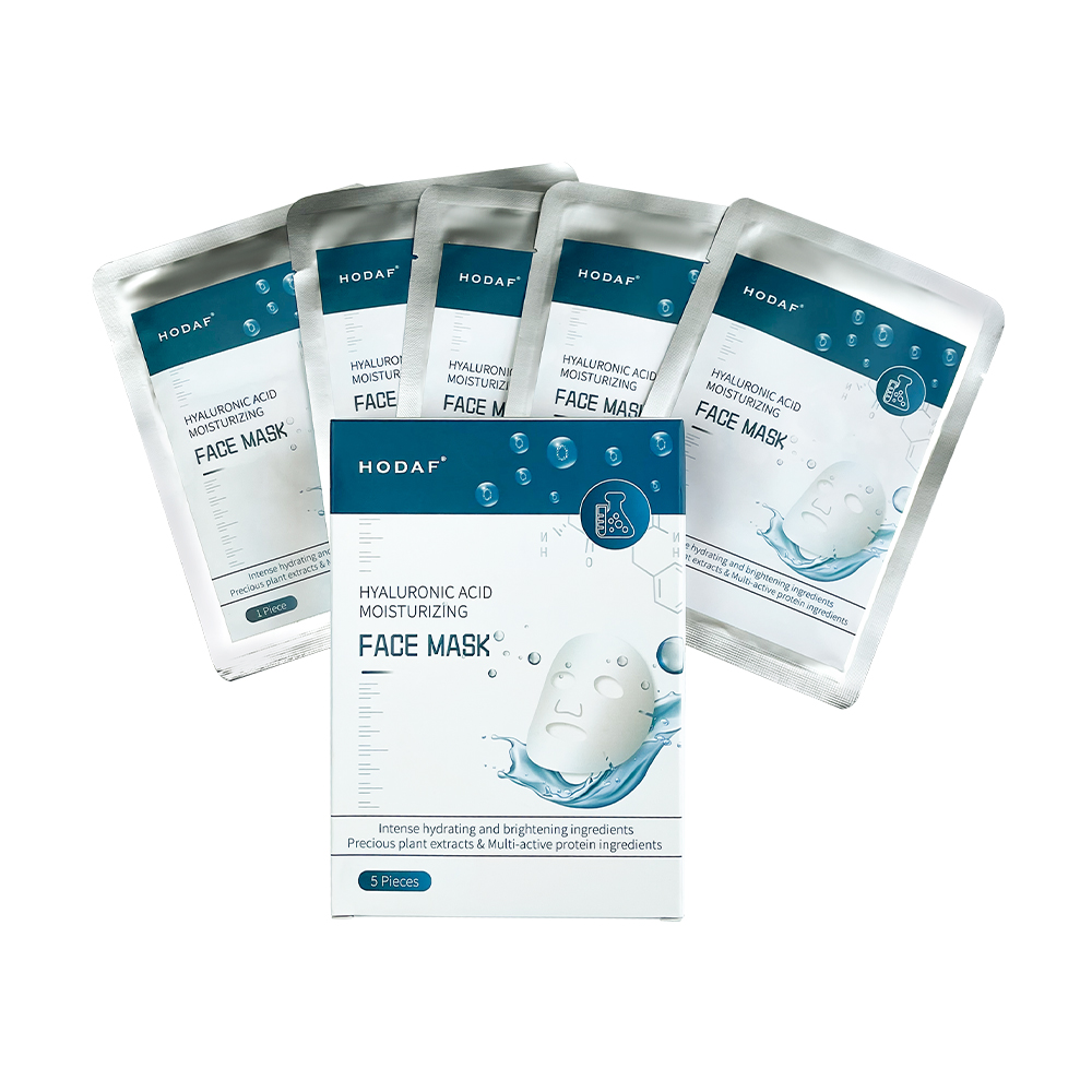 Private Label Hyaluronic Acid Moisturizing Facial Care Mask Sheet Nourishing Facial Sheet for Plumping and Hydrating Skin Care