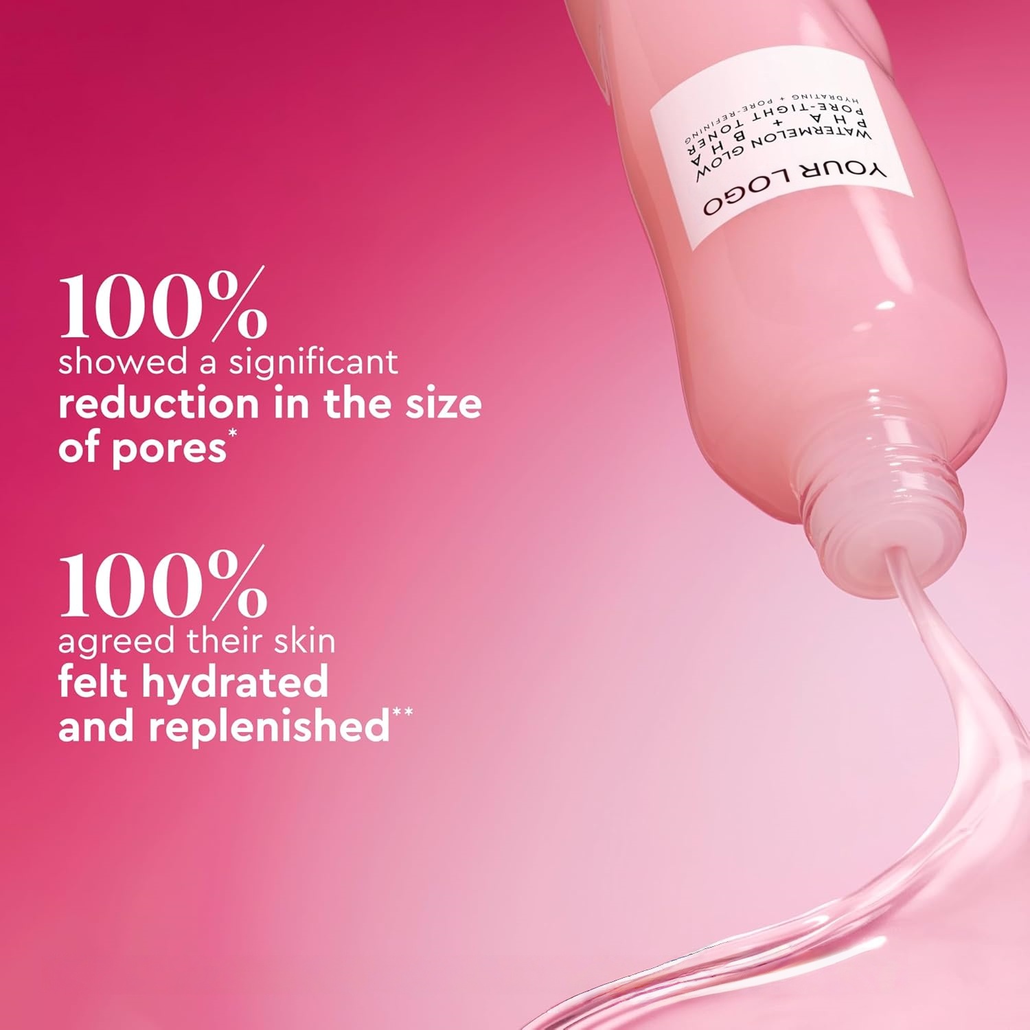 Private Label OEM Watermelon Glow Toner PHA BHA Pore Refining Exfoliating Facial Toner With Hyaluronic Acid