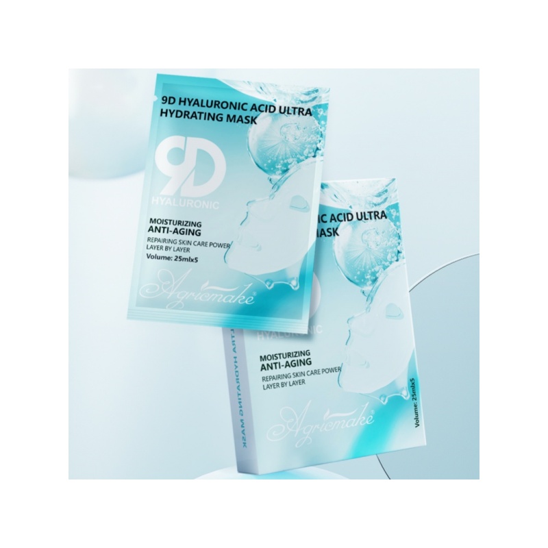 9D Hyaluronic Acid Hydrating Face Mask for Plumping and Dewy Skin Care