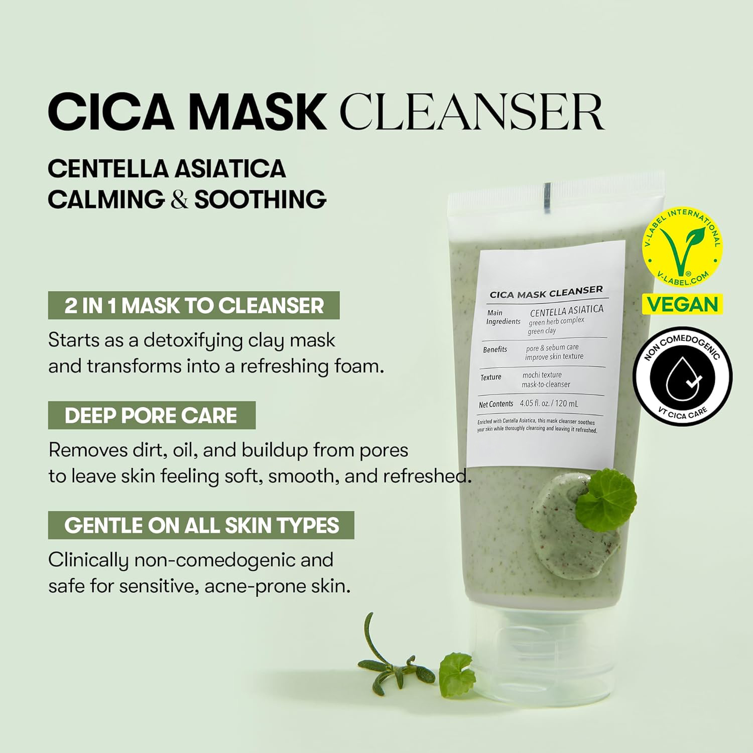 OEM/ODM Customizable Clay Cleansing Cream - Mild Pore Care &amp; Moisturizing 2-in-1 Facial Cleanser