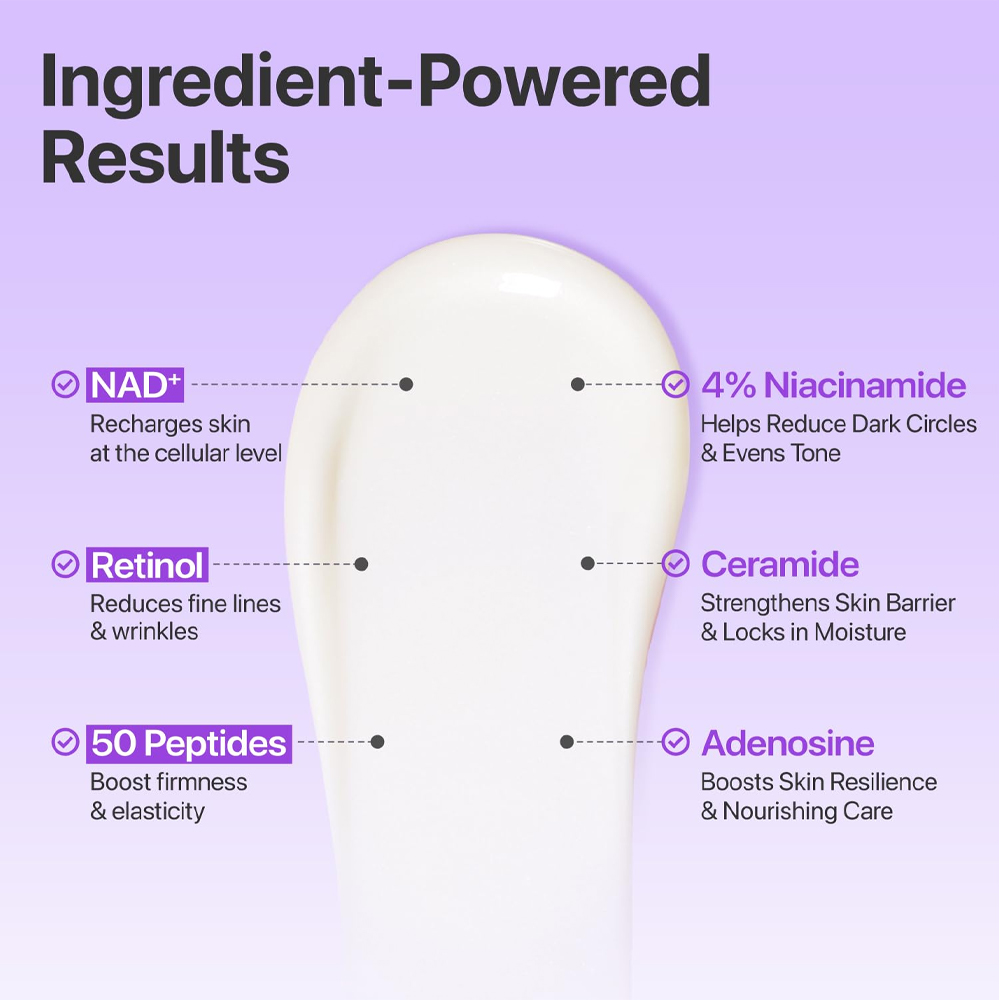 Korean Electric Eye Cream Nad+ Retinal Peptides Niacinamide Brightening Dark Circles Lightening Eye Gel Anti-Wrinkle Formula