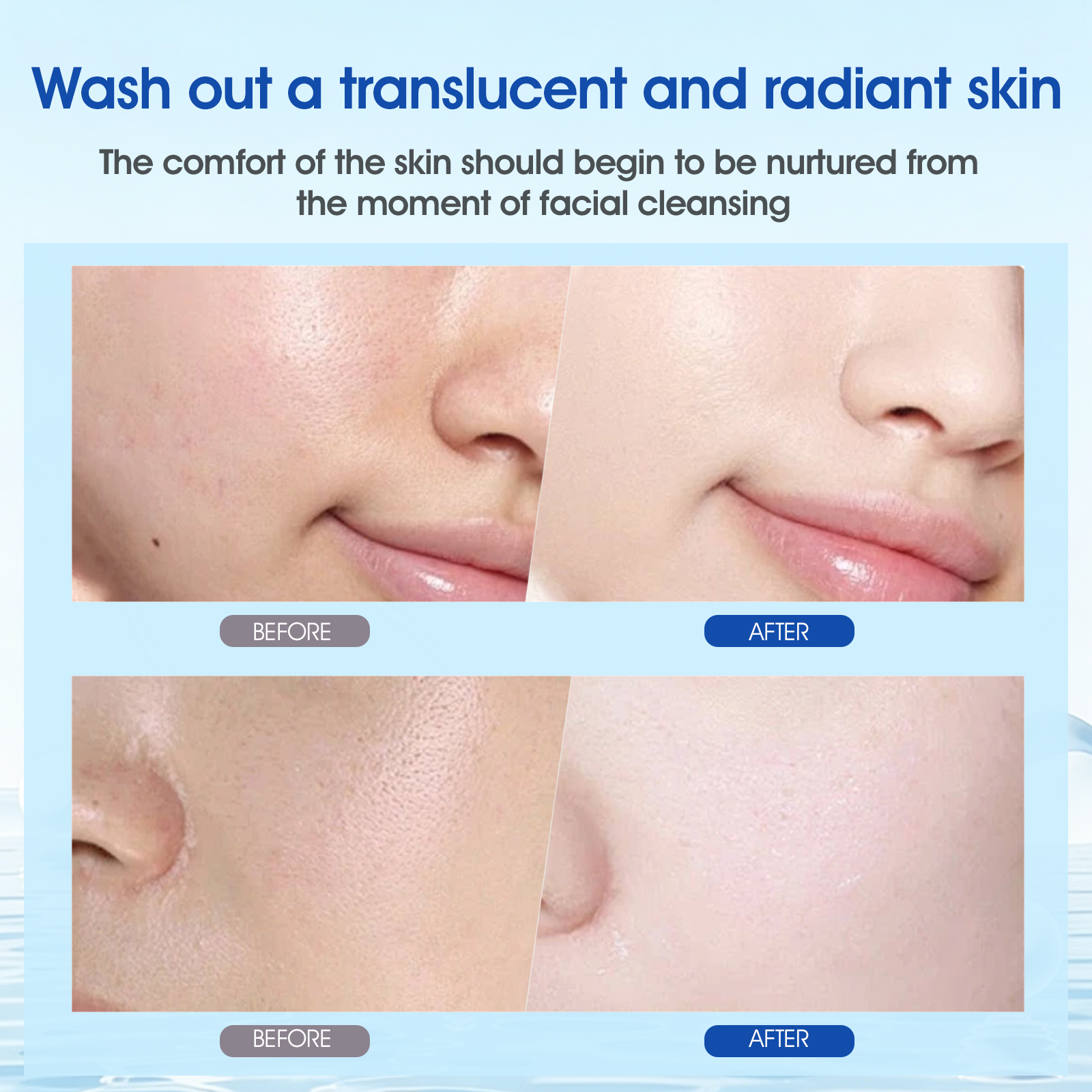 Customized Organic Yeast Deep-Pore Clarifying Cleanser Firming Pore Cleanerwith Coconut Oil &amp; Hyaluronic Acid for All Skin Types