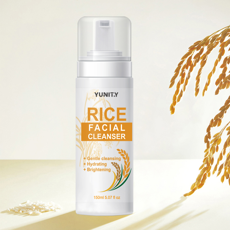 Whitening Hyaluronic Acid Facial Cleanser Deep Cleansing Foam Mousse Face Wash With Rice Cleansing Mousse