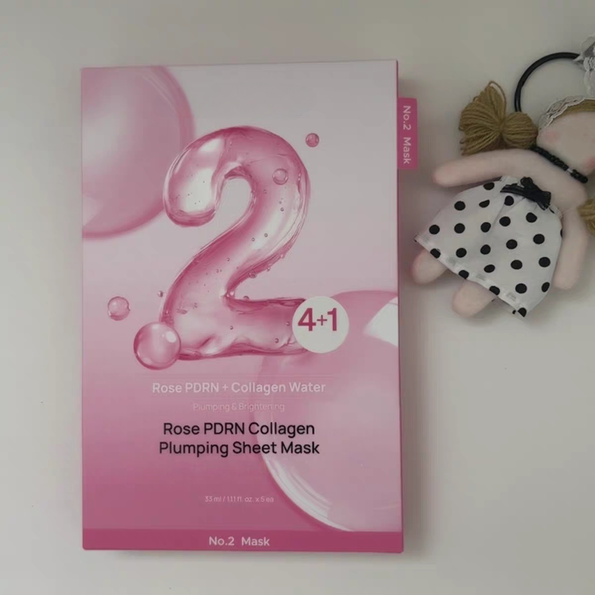 High Quality Rose PDRN Collagen Plumping Sheet Mask, Brightening &amp; Hydrating Face Mask for Anti-Aging &amp; Skin Radiance 26ml