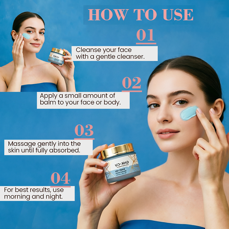 Private Label Organic Vegan Blue Copper Peptide Ceramide Anti-Aging Repairing GHK-Cu Face Moisturizer 50ml Cream For Women All