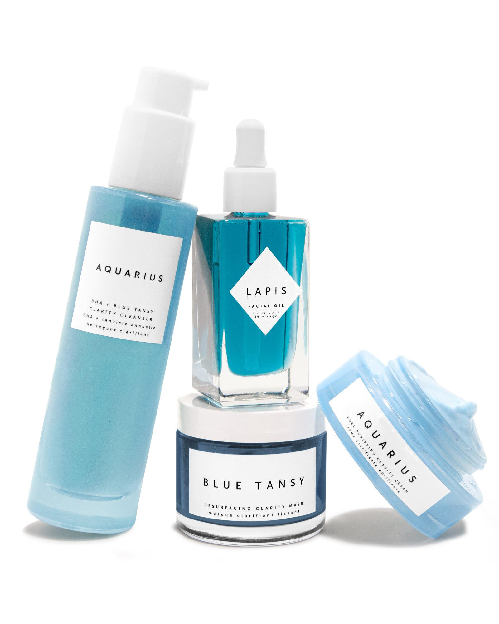 Private Label 100ML Hydrating Pore Purifying Face Wash Facial Cleanser Aquarius BHA + Blue Tansy Clarity Cleanser Gel