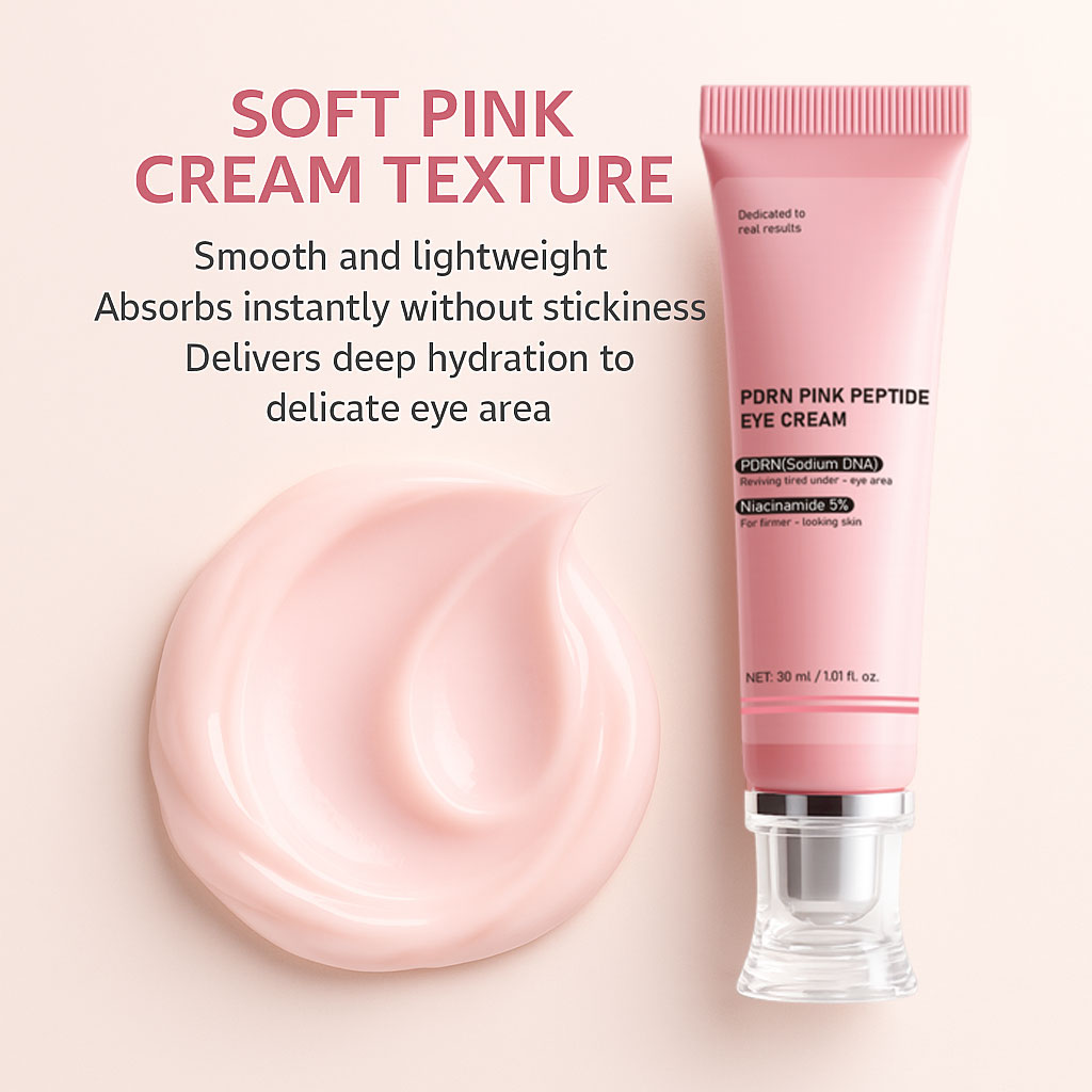 OEM Salmon PDRN Pink Peptide Eye Cream Firming Remove Fine Lines Anti Puffiness Dark Circles Under Eye Tightening Cream