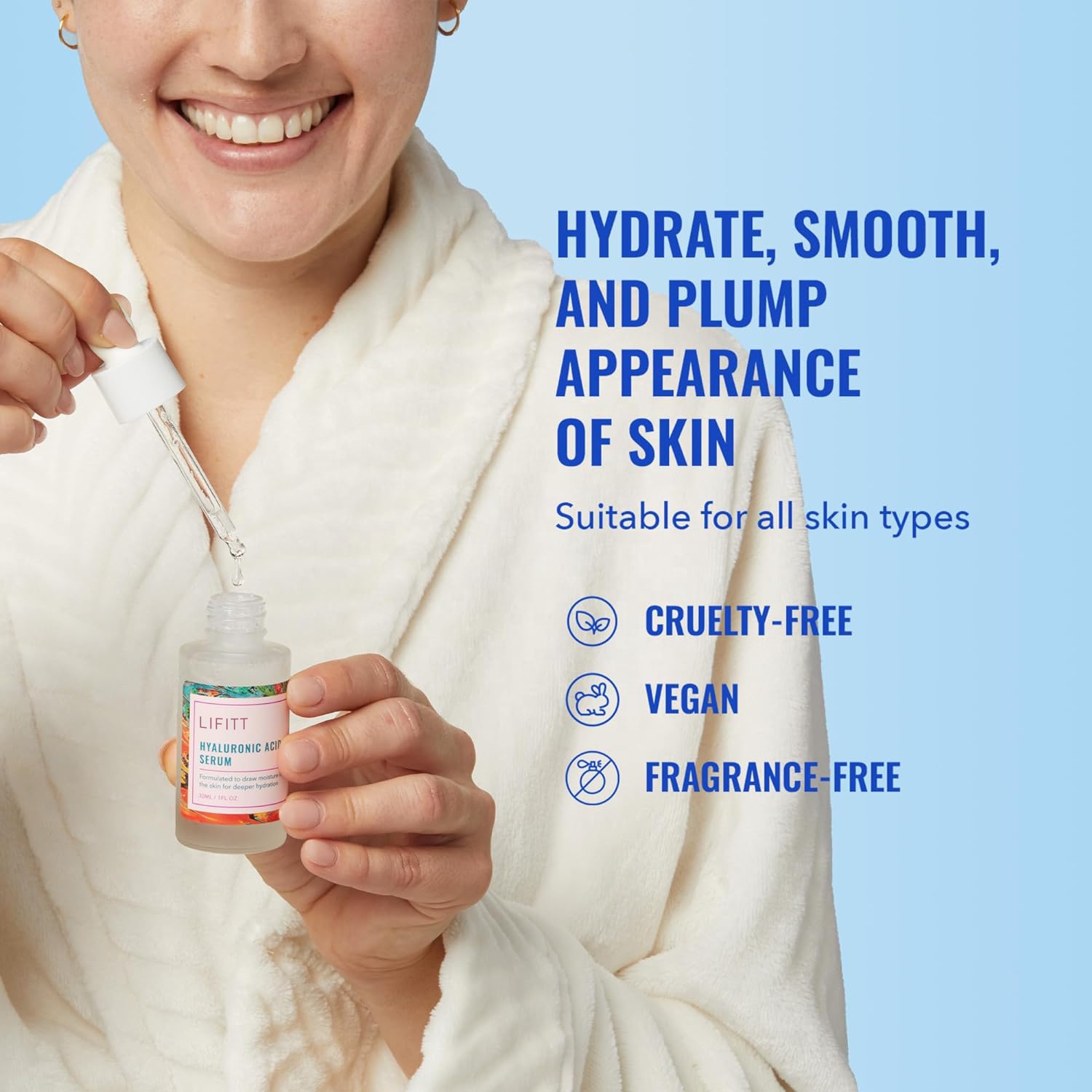 Lifitt Hyaluronic Acid Vitamin C Niacinamide Essence Anti-Aging Whitening Deep Moisturizing Face Body Serum