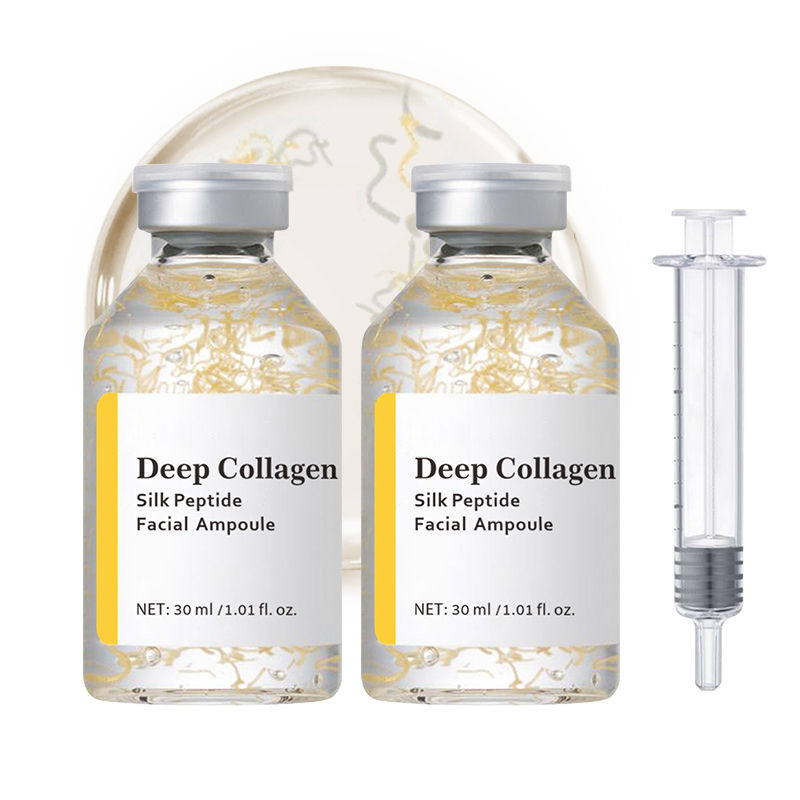 Deep Collagen Silk Peptide Lifting Ampoule Serum Korean Facial Essence Firming Wrinkle-Smoothing Hydrating Gentle Formul 30ML