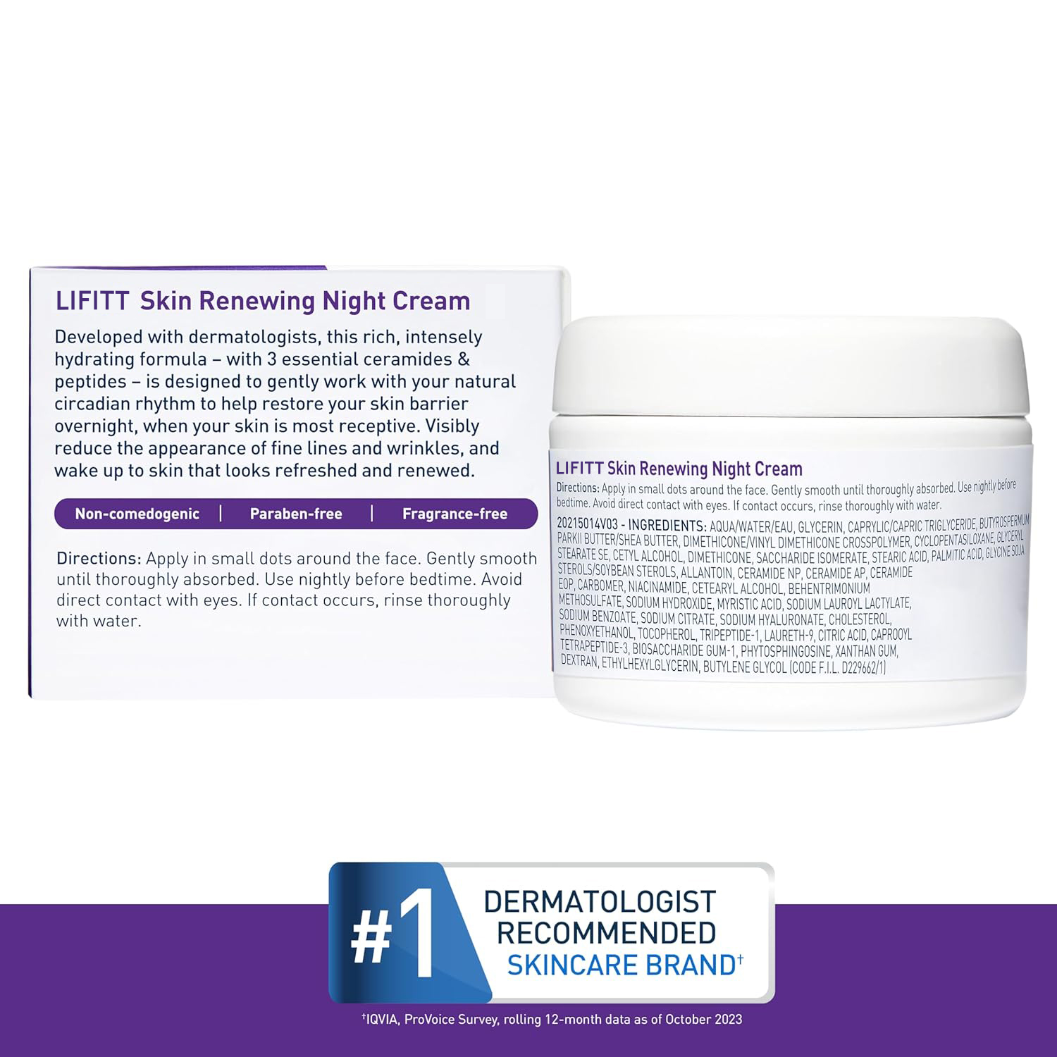 Niacinamide Peptide Hyaluronic Acid Night Cream Anti-Aging Skin Renewing Moisturizer Type Face Moisturizer for Dry Skin
