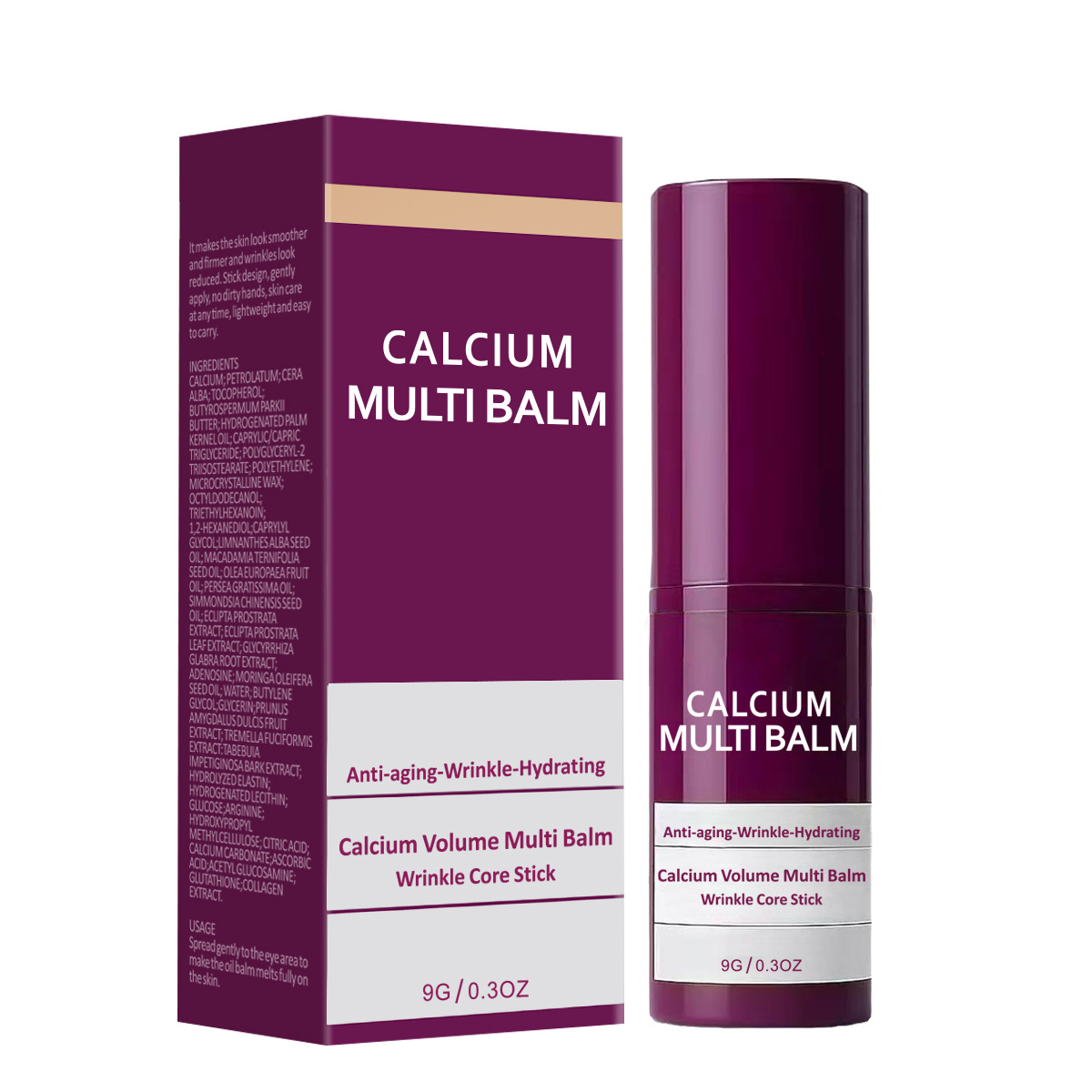 Calcium Multi Balm Stick Fast Absorbing Face Neck Anti Aging Collagen Moisturizer Wand Wrinkle Bounce Balm for All Skin Types