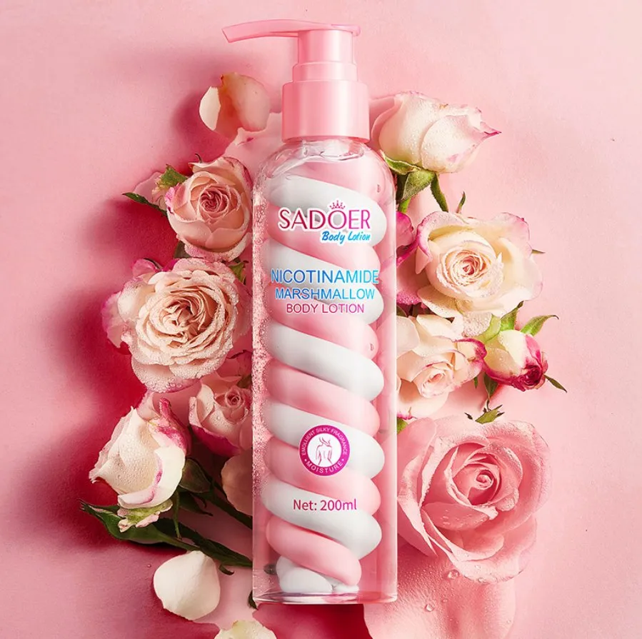 Online Sale 200ml Cotton Candy Body Milk Moisturizing Aroma Niacinamide Avocado Body Lotion with Fragrance Whitening Face Body Cream Lotion