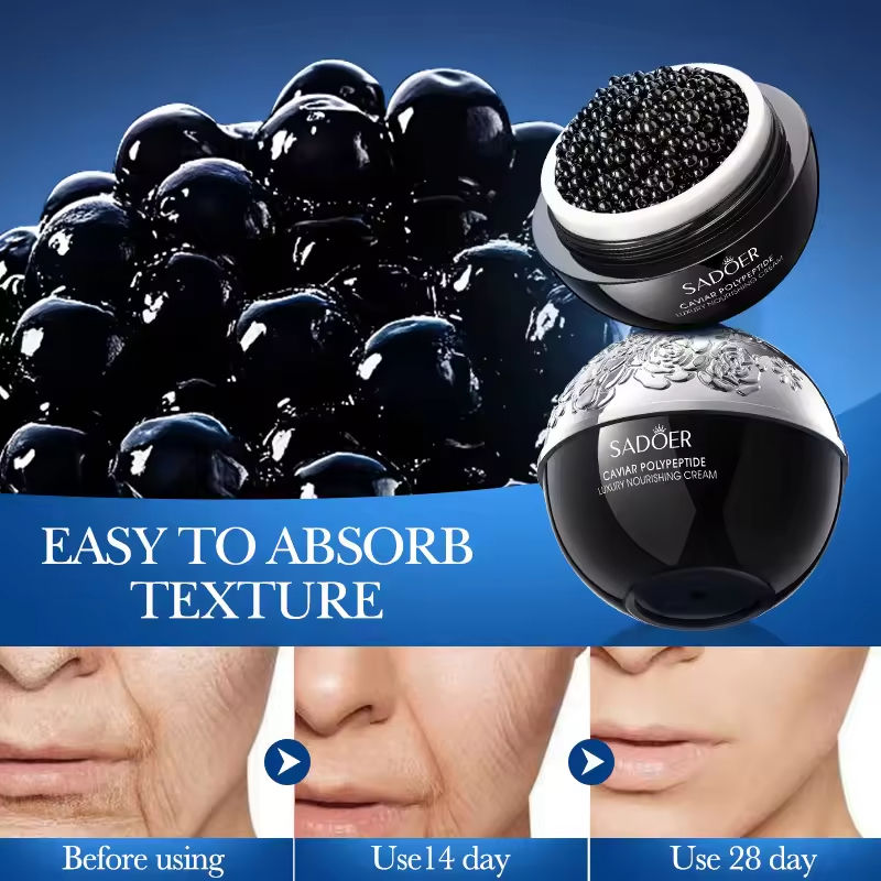 SADOER Organic Caviar Peptide Facial Cream-Anti-Aging Repair &amp; Moisturizing Night Tightening Daily Care for All Skin Types