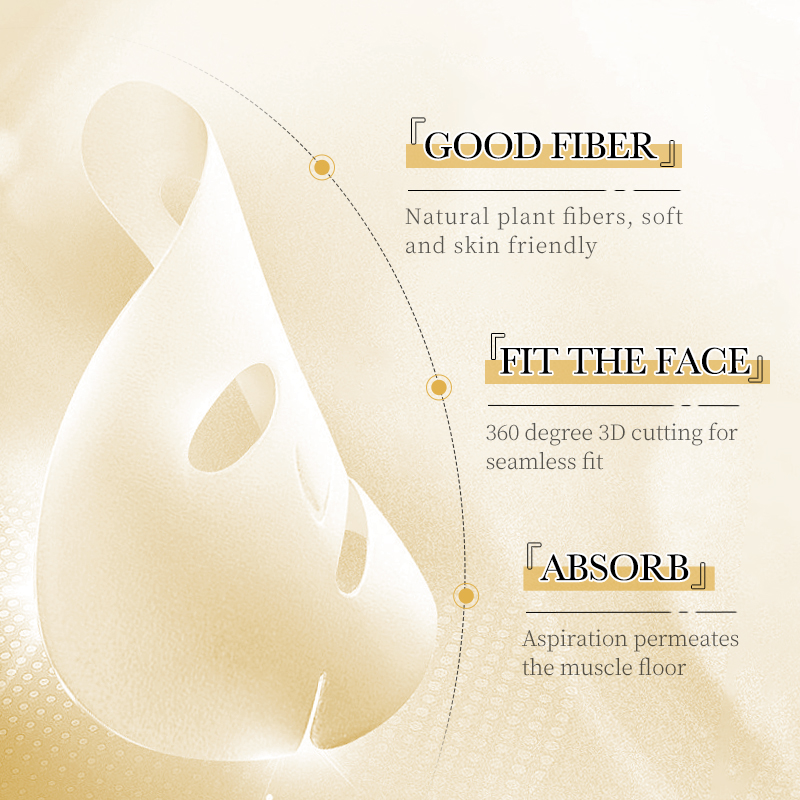 24K Golden Ampoule Serum Facial Masking Sheet Anti Aging Anti Wrinkle Moisturizing Nourishing Hyaluronic Face Mask 25g Wholesale