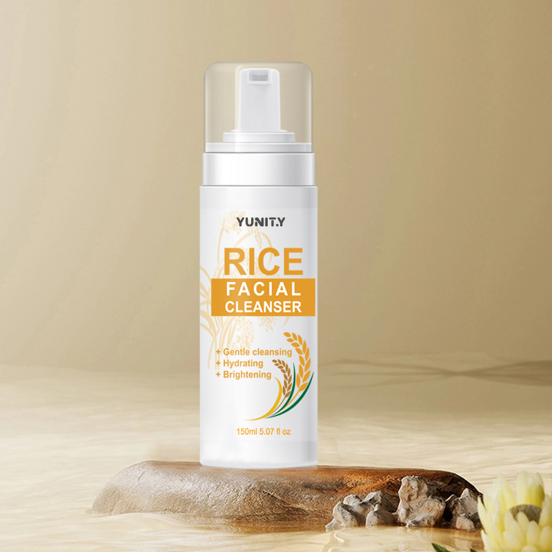 Whitening Hyaluronic Acid Facial Cleanser Deep Cleansing Foam Mousse Face Wash With Rice Cleansing Mousse
