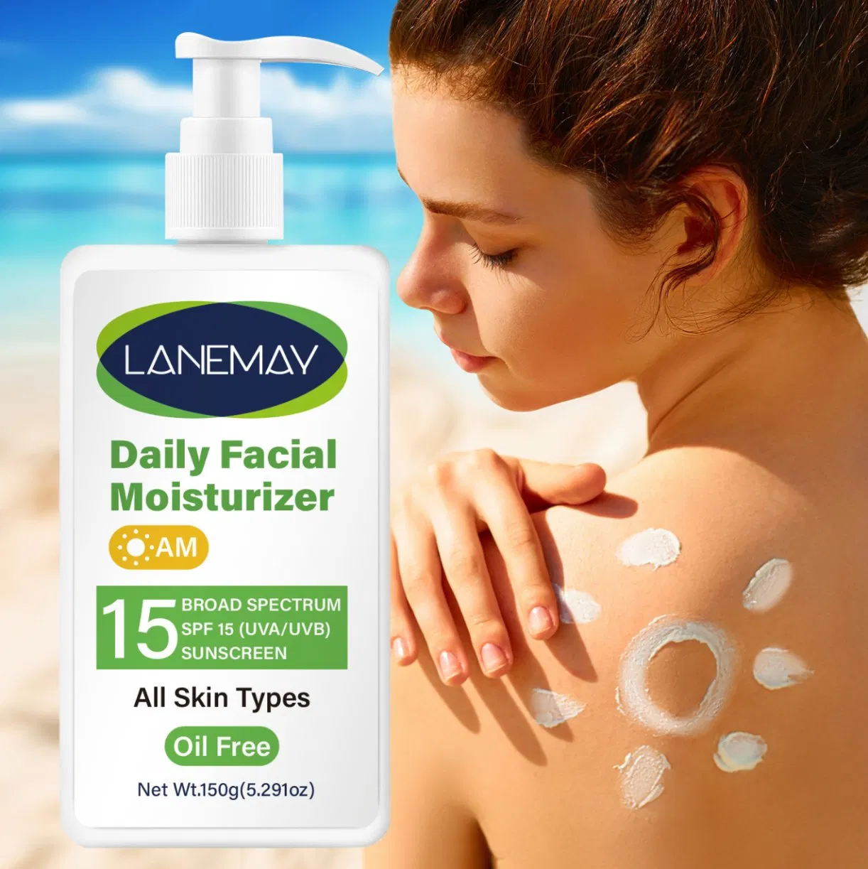 SPF 30 24 Hours Daily Facial Moisturizer Cream Lotion for Skin Types Lightwight Non-Greasy Feel Water Resistant Wasserfest with Hyaluronic Andvitamin E