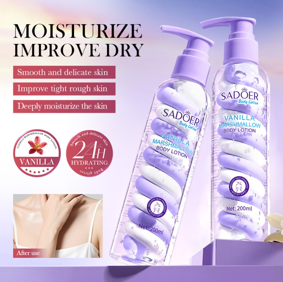 Online Sale 200ml Cotton Candy Body Milk Moisturizing Aroma Niacinamide Avocado Body Lotion with Fragrance Whitening Face Body Cream Lotion