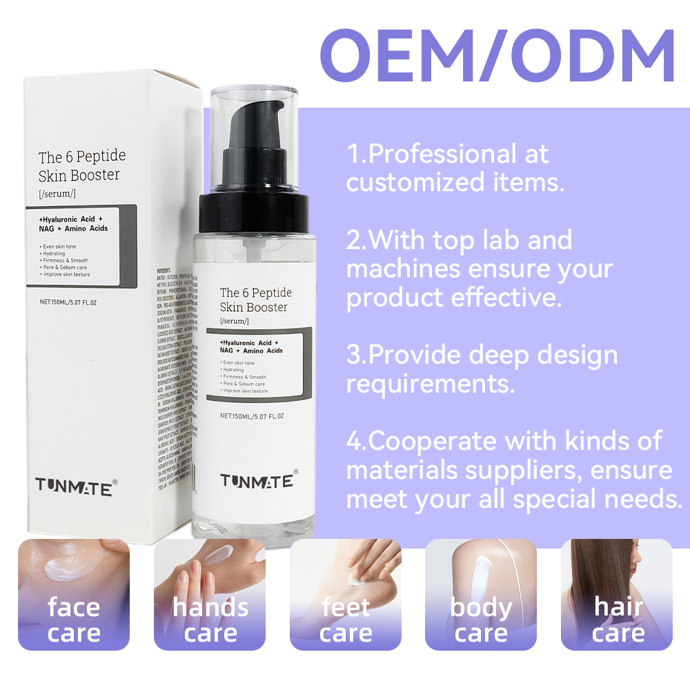 Organic 6 Peptide Skin Booster Whitening Firming Moisturizing Anti-Aging Nourishing Facial Serum Custom