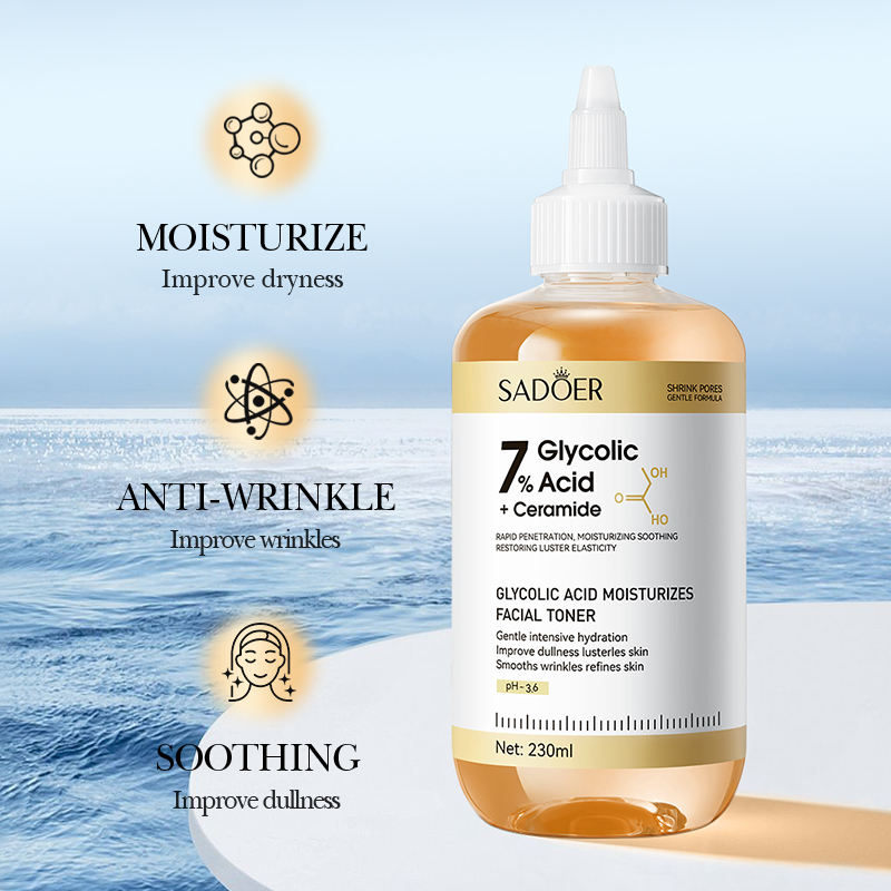 OEM SADOER Private Label Improve Skin Dullness Essence Liquid Repair Facial Skin Care Moisturizing Ceramide Skin Toner Serum