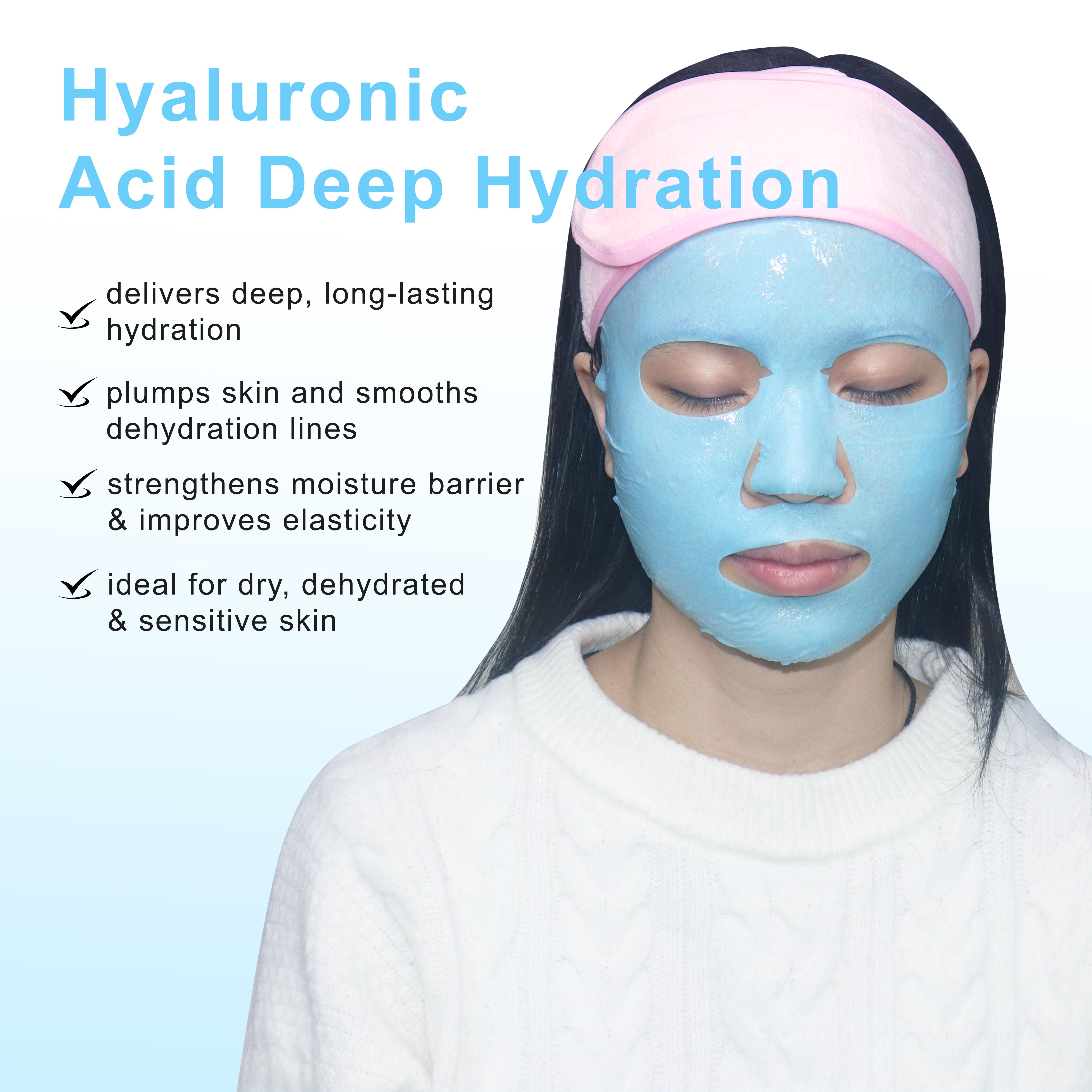 Hyaluronic Acid, Deep Hydrating Peel-Off Facial Mask, Plumps Skin &amp; Strengthens Moisture Barrier for Dry Dehydrated 7-Piece Set