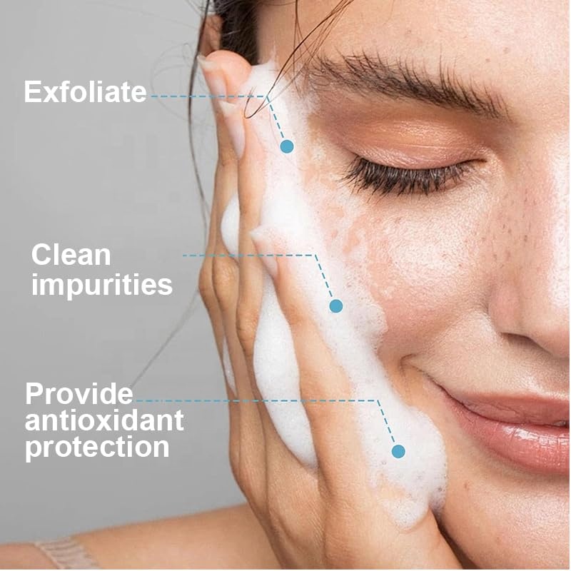100ml Amino Acid Anti-Wrinkle Pore Shrinking Hydrating Foaming Cleansing Mousse Facial Cleanser for Makeup Removal Massage Brush