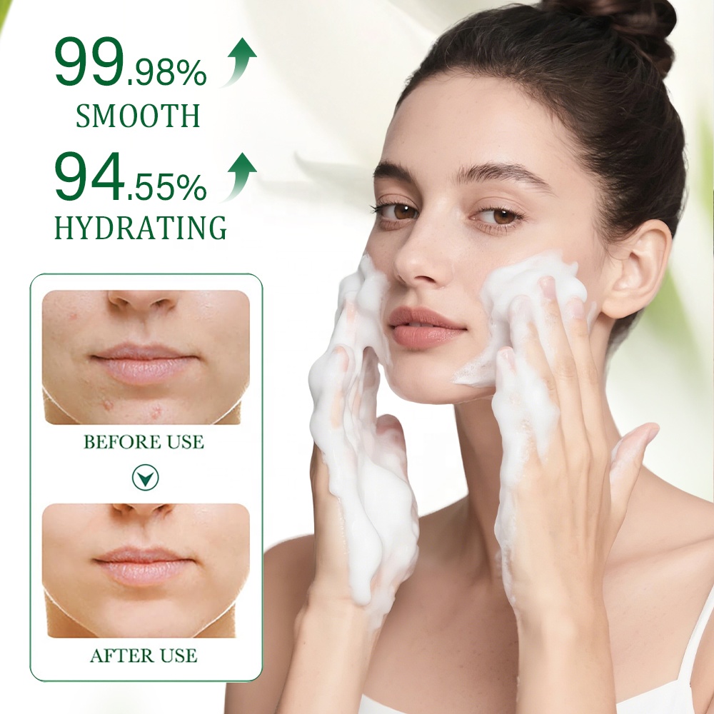 HALORINNA Hyaluronic Acid Facial Cleanser 100ml Mild Hydrating Face Wash for Dry Sensitive Skin OEM Wholesale